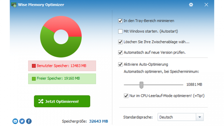 WiseMemoryOptimizer Screenshot Wise Memory Optimizer