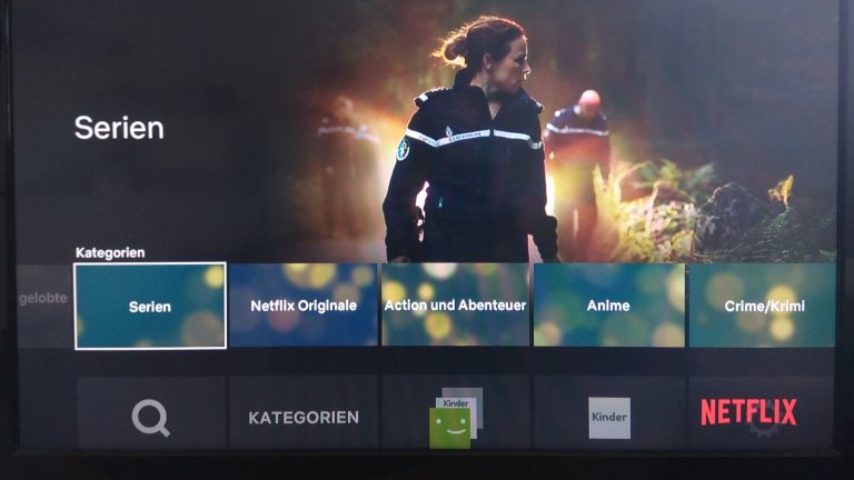 Netflix-TV-Oberfläche mit bisherigem Menü