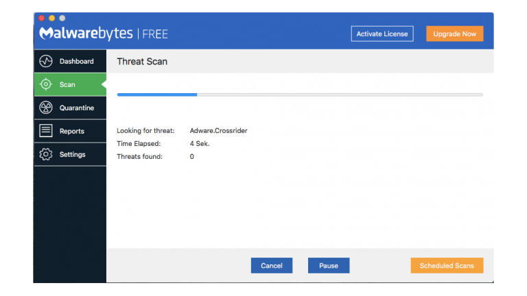 Adware-Suche Mac Screenshot AdwCleaner in Mac OS