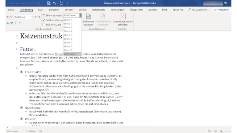 Mehr Übersicht dank Formatvorlagen Mehr Übersicht in Word mit Formatvorlagen