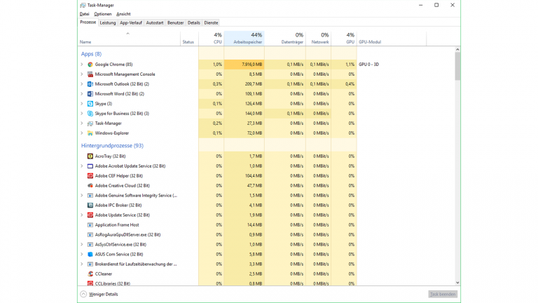 Task-Manager Übersicht Task-Manager