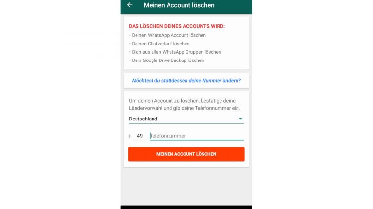 Whatsapp-Konto löschen WhatsApp-Konto löschen
