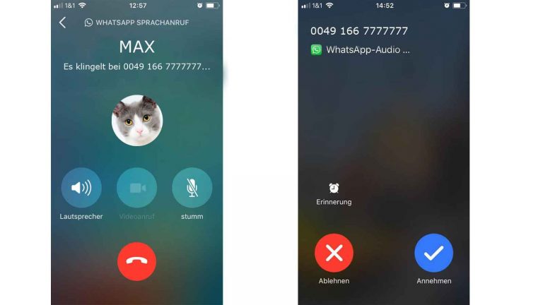 Eingehender und ausgehender Anruf bei Whatsapp Eingehender und ausgehender Anruf bei Whatsapp