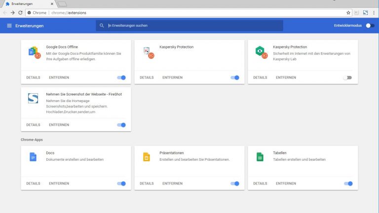 Google Chrome schneller machen: Erweiterungen entfernen Google Chrome schneller machen: Erweiterungen entfernen