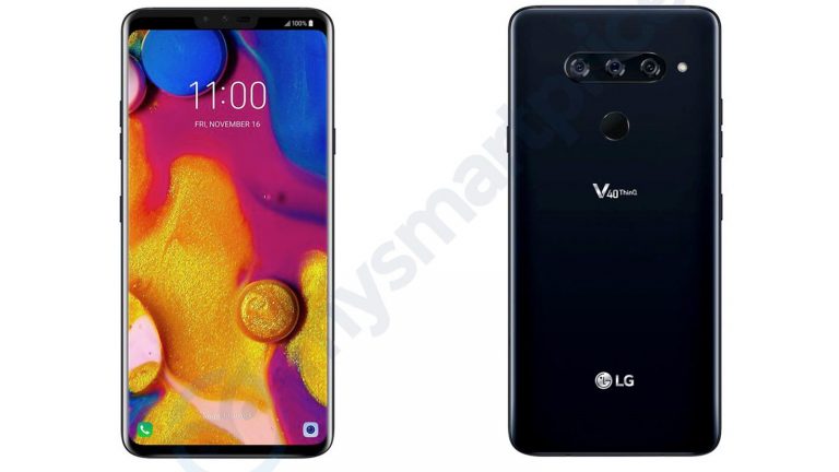 LG V40 ThinkQ Renderbilder mit horizontaler Triple-Kamera