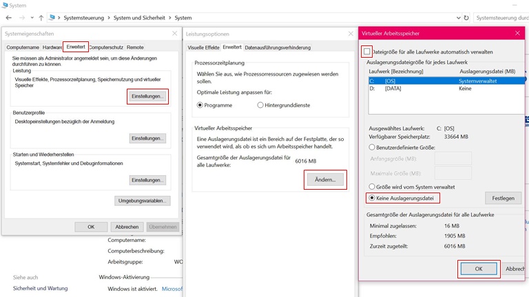 Windows 10 schneller machen: So kommt der PC auf Touren Windows 10 virtueller Arbeitsspeicher