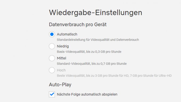 Netflix_Einstellungen Screenshot Wiedergabe-Einstellungen bei Netflix