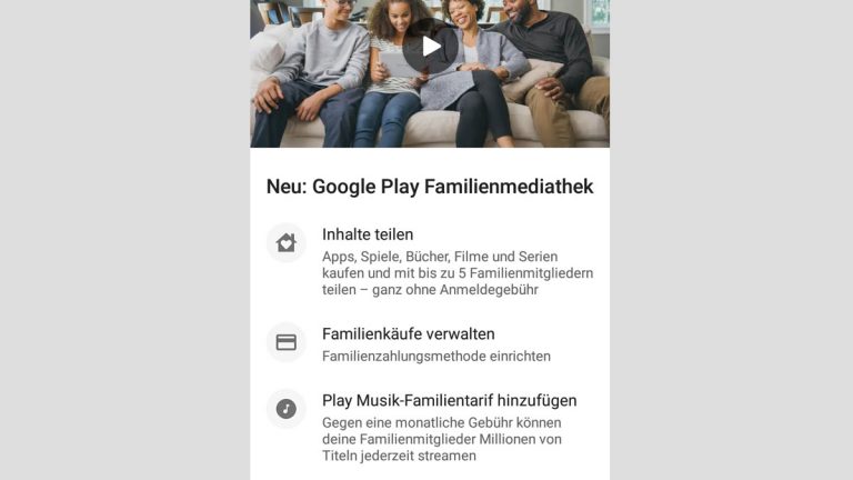 Google Play Familienmediathek: Apps gemeinsam verwalten Google Play Familienmediathek: Apps gemeinsam verwalten