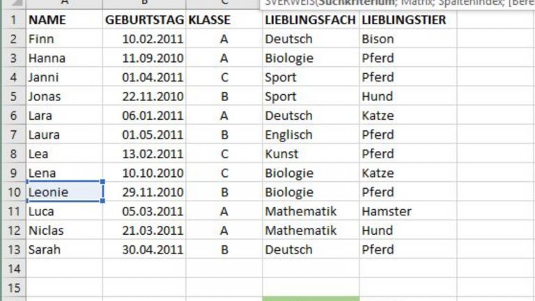 Excel SVERWEIS Schritt für Schritt Screenshot 4 Excel SVERWEIS Schritt für Schritt Screenshot 4