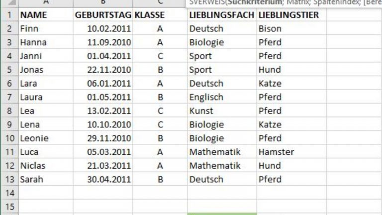 Excel SVERWEIS Schritt für Schritt Screenshot 3 Excel SVERWEIS Schritt für Schritt Screenshot 3