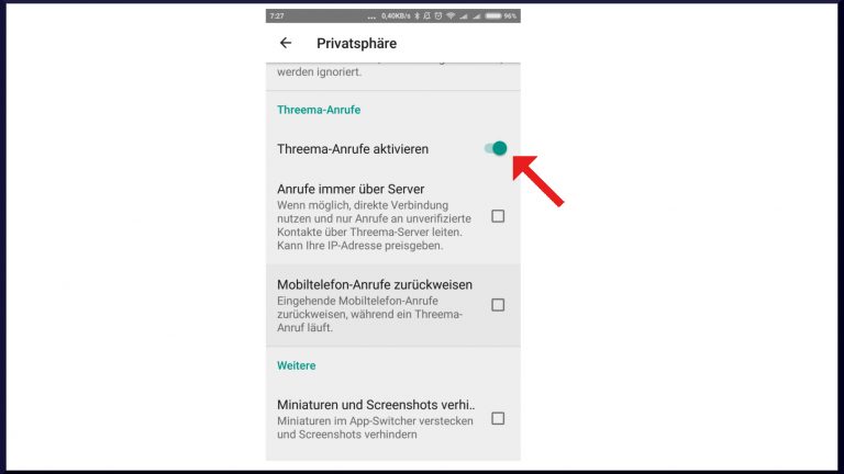 Unter Threema Telefonate ausschließen Unter Threema Telefonate ausschließen