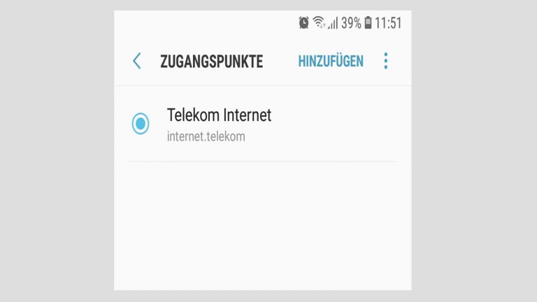 Mobiles Internet: Zugangspunkt hinzufügen Mobiles Internet: Zugangspunkt hinzufügen