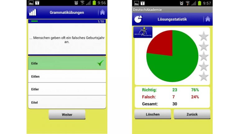 Deutschlernen-App DeutschAkademie Screenshots