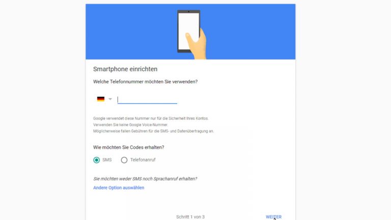 Screenshot Google Bestätigung in zwei Schritten einrichten Screenshot Google Bestätigung in zwei Schritten einrichten