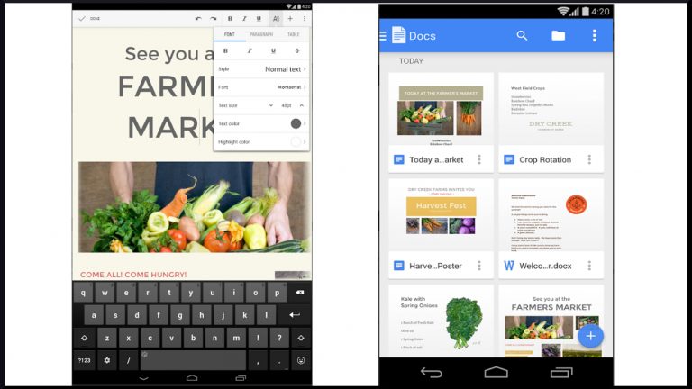 Smartphone-Screenshots mit Google Docs Smartphone-Screenshots mit Google Docs