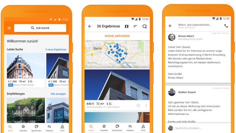 Immobilien-App ImmobilienScout24 Screenshots