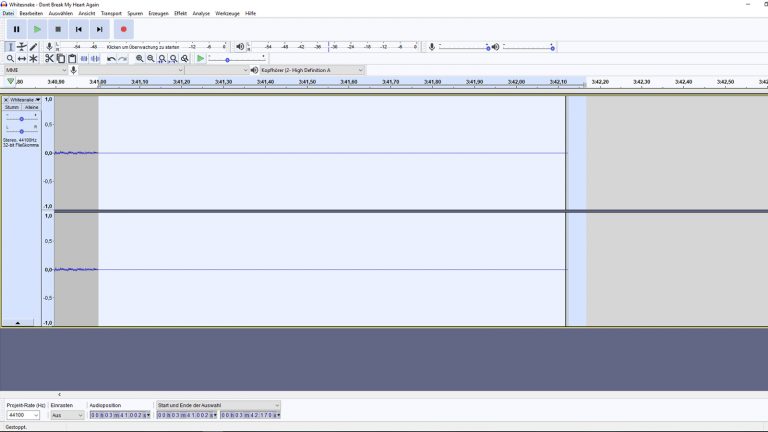 Mit Audacity Stille erzeugen
