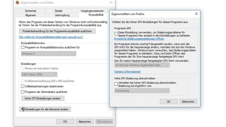 Schrift unscharf bei Programmen: DPI-Eigenschaften ändern Schrift unscharf bei Programmen: DPI-Eigenschaften ändern
