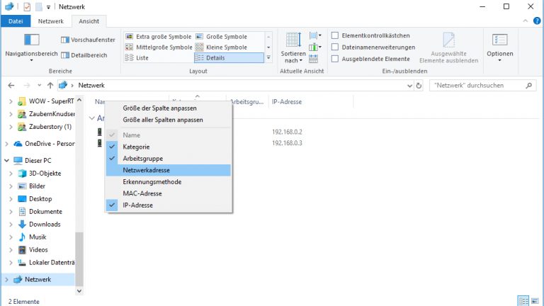 Alt Tag: Netzwerk-Fenster mit Drop-down-Menü Alt Tag: Netzwerk-Fenster mit Drop-down-Menü