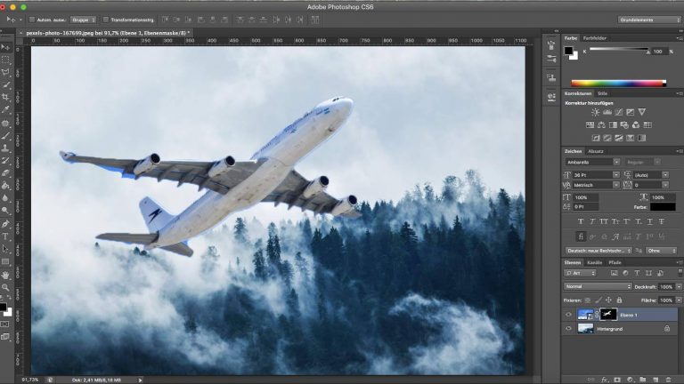 Mit Photoshop Masken ein Flugzeug in eine Berglandschaft setzen Mit Photoshop Masken ein Flugzeug in eine Berglandschaft setzen