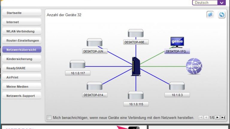 Alt Tag: Fenster von Netgear genie mit Grafik Alt Tag: Fenster von Netgear genie mit Grafik