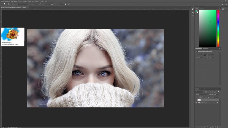 In Photoshop Augen färben mit dem Pinsel-Tool