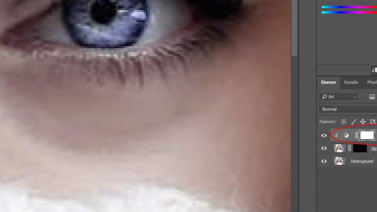 Bei Photoshop Effekt nur auf eine Ebene beziehen
