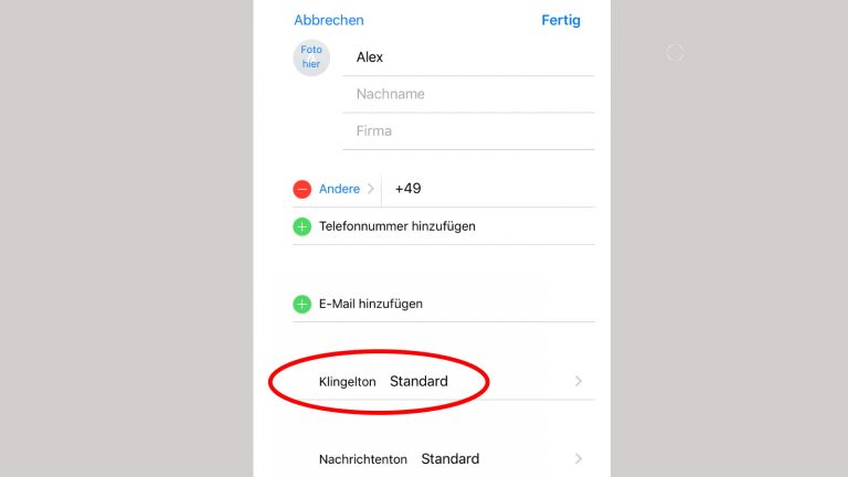 Klingeltöne zuweisen: iPhone iPhone Klingelton zuweisen Screenshot