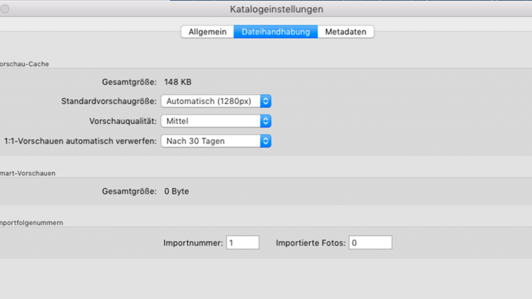 Lightroom-Katalog: Dateihandhabung