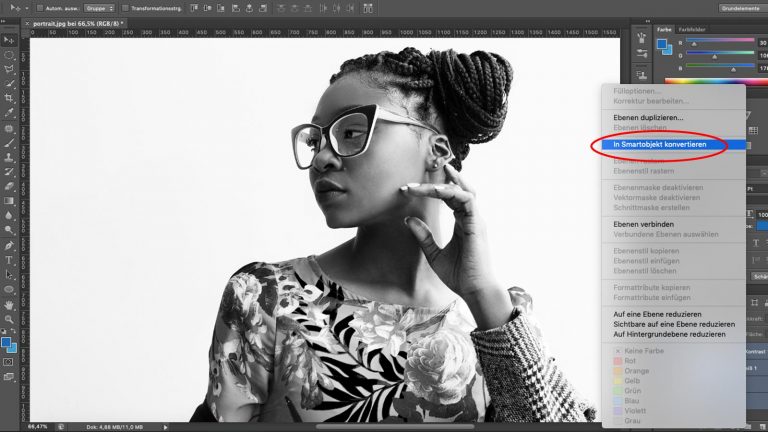 Ebenen bei Photoshop in Smartobjekt konvertieren