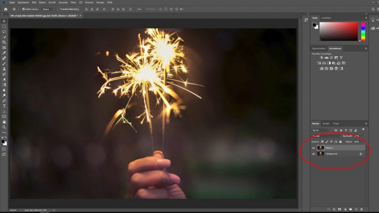 Neue Ebene erstellen mit Photoshop