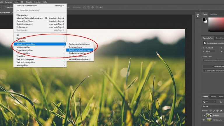 Photoshop: Selektiven Scharfzeichner auswählen