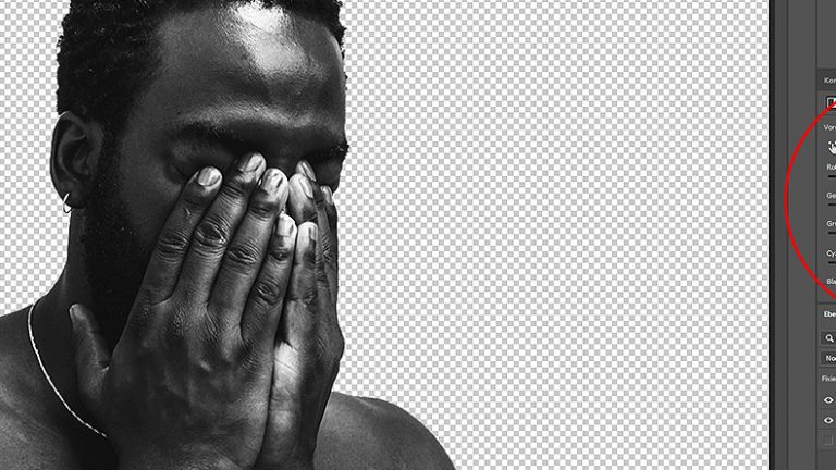 Schwarzweißes Foto in Photoshop mit Korrekturen bearbeiten