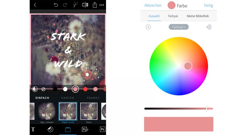 Photoshop Express: Sticker und Rahmen einfügen