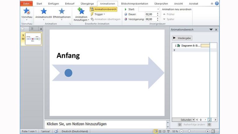 PowerPoint-Animation erstellen: Eingangseffekt Zeitstrahl Zeitstrahl Punkt für Punkt erscheinen lassen