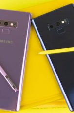 Galaxy Note 9 mit S-pen in violett und schwarz