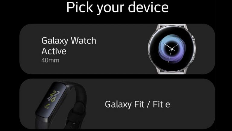 Samsung App mit Wearable-Abbildungen