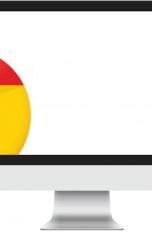 Symbolbild fürs Deinstallieren von Google Chrome: Das Logo des Webbrowsers verschwindet in die linke untere Ecke eines Computerbildschirms