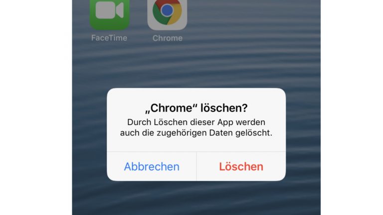 Google Chrome deinstallieren bei iPhone und iPad Screenshot Google Chrome deinstallieren bei iPhone und iPad Screenshot