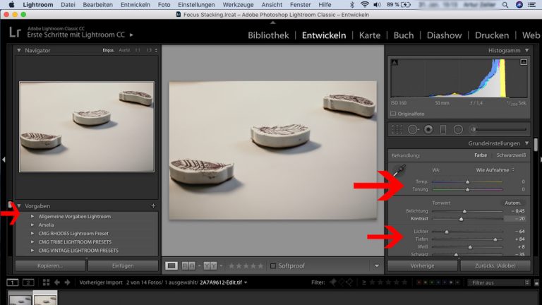 Focus Stacking: Lightroom - Bildbearbeitung Focus Stacking: Bild in Lightroom bearbeiten