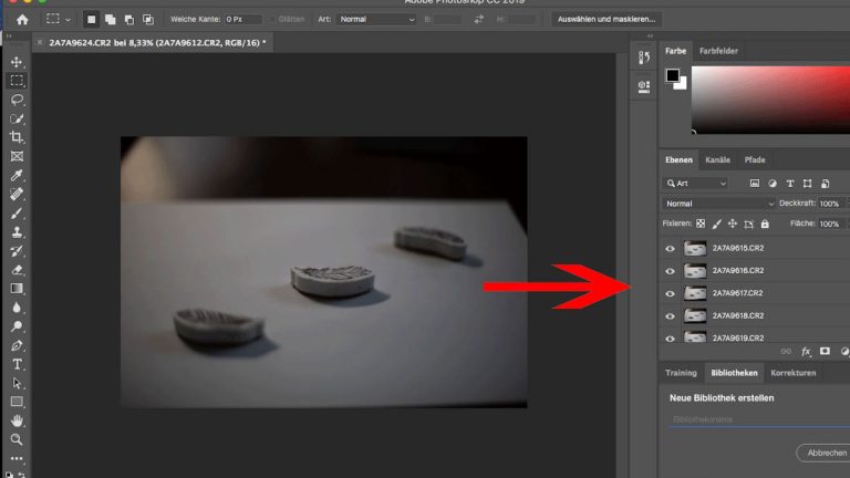 Focus Stacking: Photoshop- Bilder als Ebenen Focus Stacking: Photoshop zeigt Einzelbilder als Ebenen