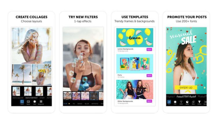 Foto Collagen erstellen: PicsArt PicsArt: Foto-Collagen-App in der Vorschau mit Фильтры und Templates