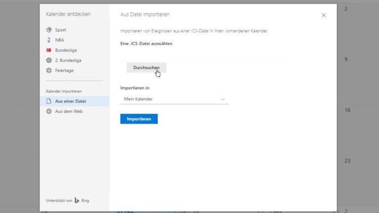 Google Kalender in Outlook: Importiere