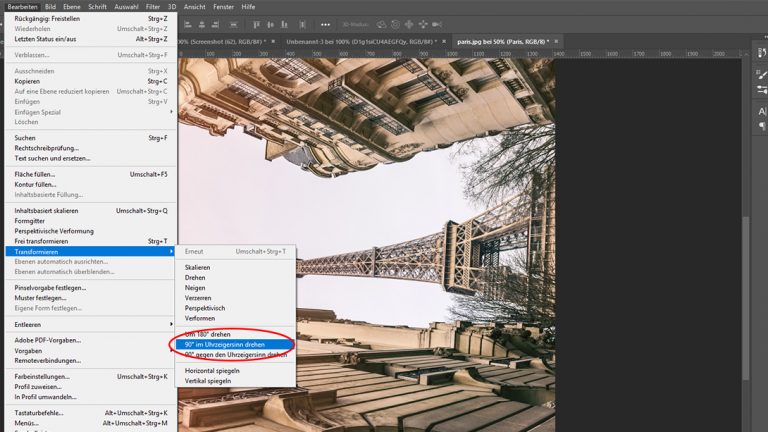 Bild bei Photoshop transformieren Bild bei Photoshop transformieren