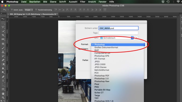 Foto in Photoshop korrekt abspeichern und Dateiformat auswählen Foto in Photoshop korrekt abspeichern und Dateiformat auswählen