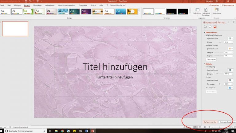 PowerPoint-Hintergrund anpassen und auf alle Folien anwenden PowerPoint-Hintergrund anpassen und auf alle Folien anwenden