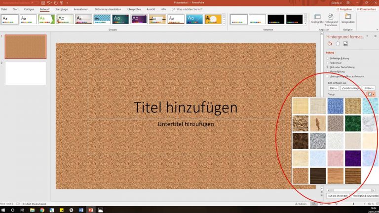 Textur als PowerPoint-Hintergrund verwenden Textur als PowerPoint-Hintergrund verwenden