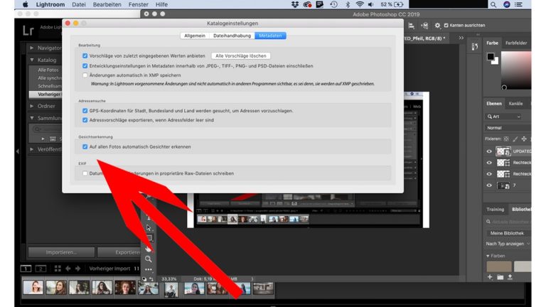 Lightroom-Gesichtserkennung wieder ausschalten