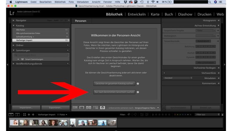 Lightroom Gesichtserkennung: Nach bestimmten Gesichtern suchen In Lightroom nur in bestimmten Ordnern nach Gesichtern suchen