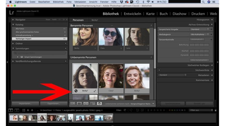 Lightroom-Gesichtserkennung korrigieren
